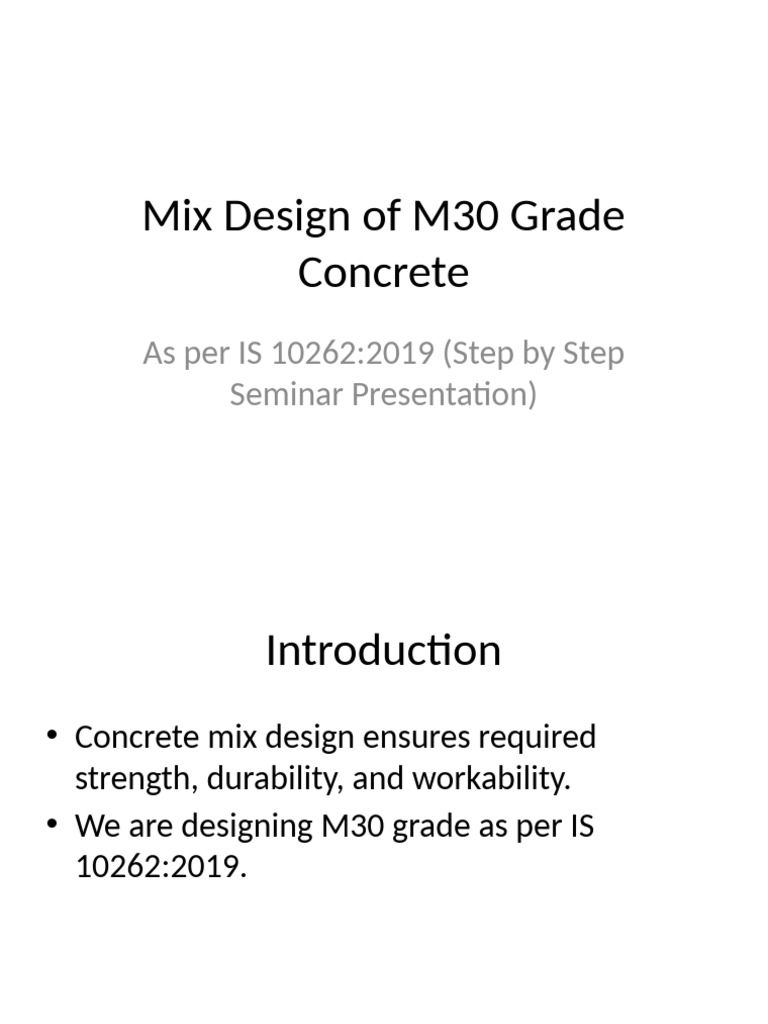 M30 Concrete Mix Design Guide | PDF | Concrete | Architectural Design