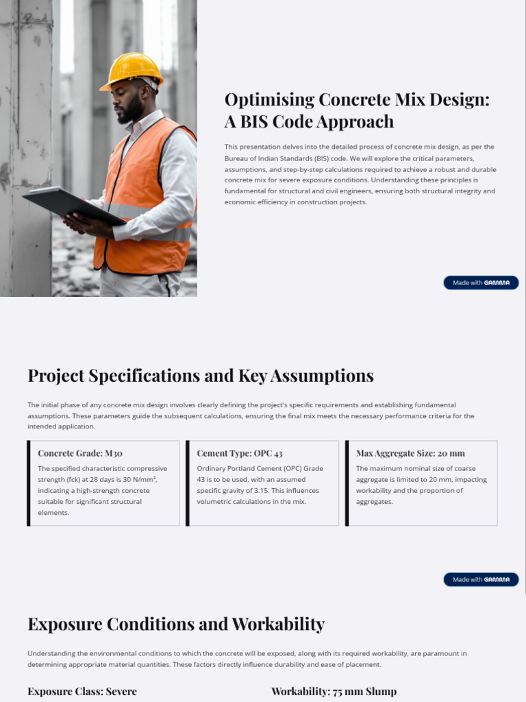 Concrete Mix Design per BIS Standards | PDF | Concrete | Construction ...