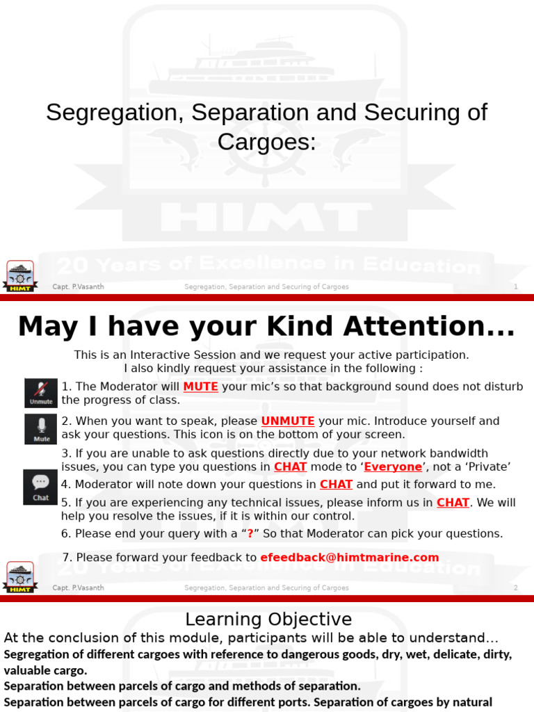 DNS-CVP Unit 1.15 To 2.8 - Segregation and Seperation of Cargoes | PDF ...