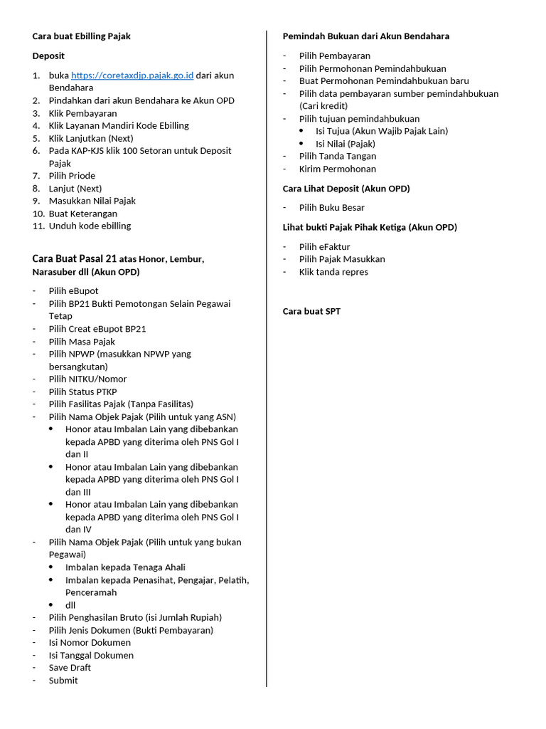 Cara Buat Ebilling Pajak | PDF
