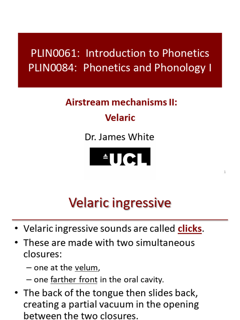 AirstreamMechanisms2 Velaric Slides | PDF | Phonetics | Human Voice