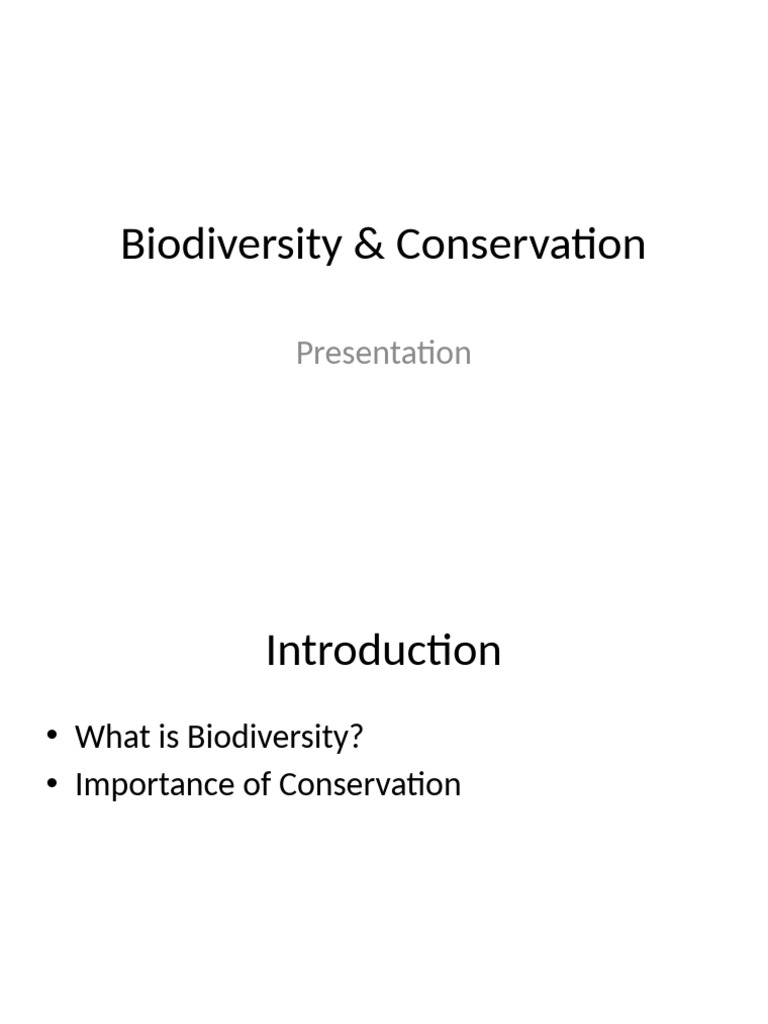 Biodiversity Conservation Overview | PDF