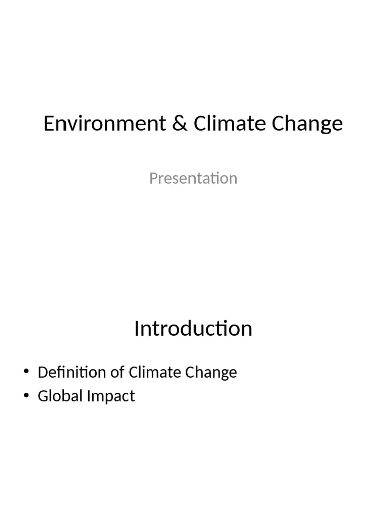 Environment & Climate Change | PDF