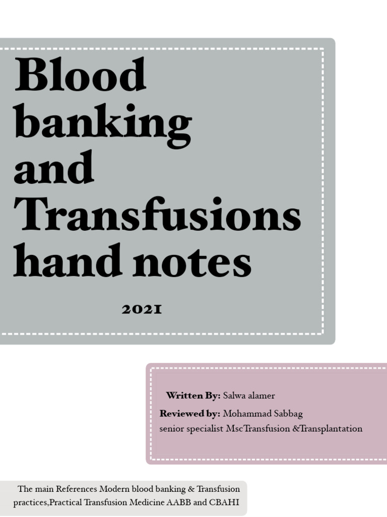 Blood Banking and Transfusion Essentials | PDF | Blood Type | Blood ...