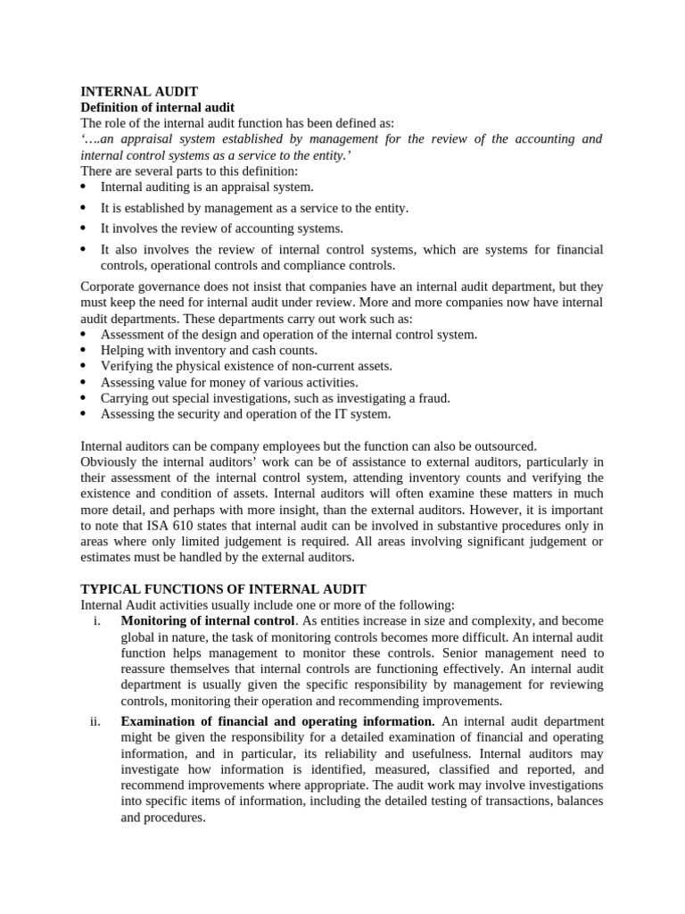 Understanding Internal Audit Functions | PDF | Audit | Internal Audit