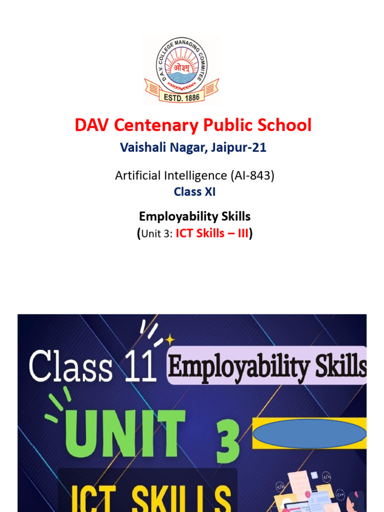 Part-A - Unit 3 - ICT Skills-III | PDF