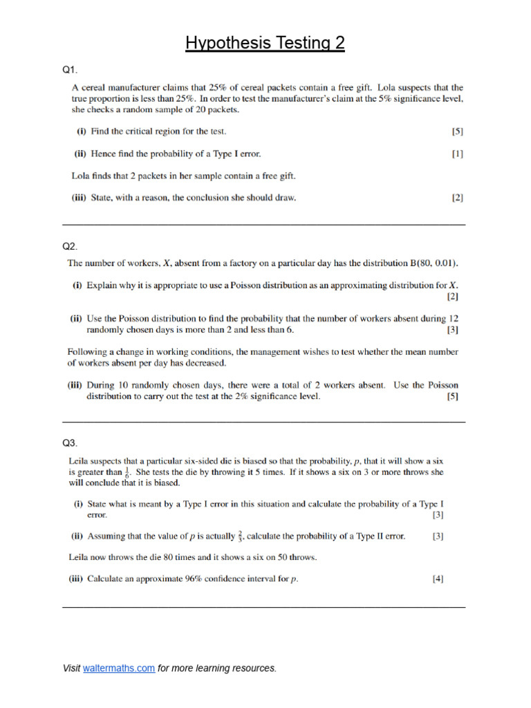 Advanced Hypothesis Testing Guide | PDF