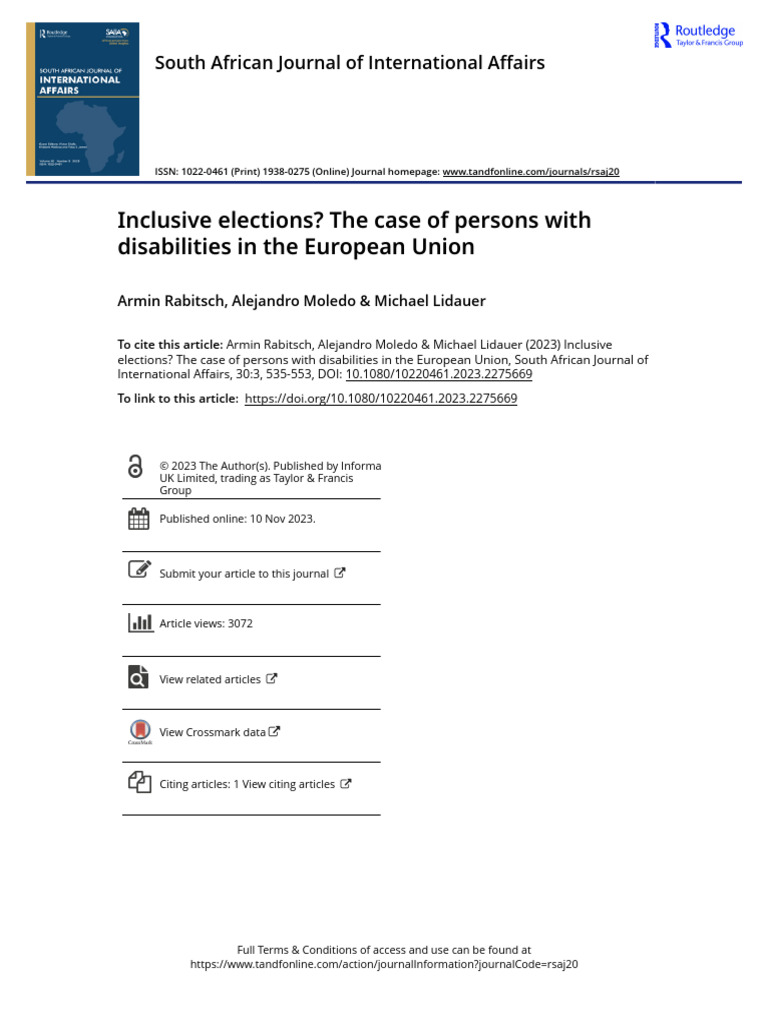 Inclusive Elections for EU Disabled Voters | PDF | Voting | Early Voting