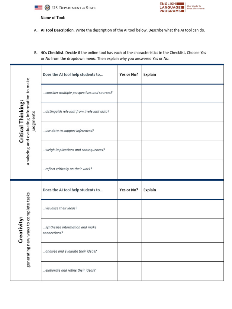 AI Tool for Critical Thinking & Argumentation | PDF | Critical Thinking ...