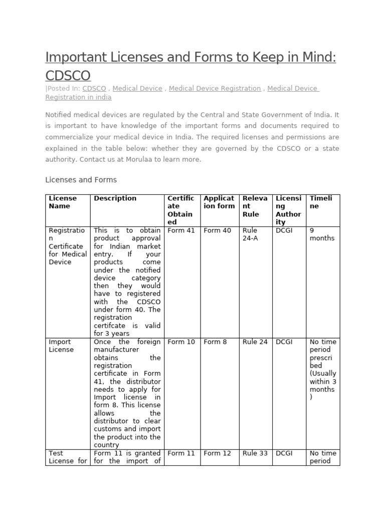 Important Licenses and Forms | PDF | Phases Of Clinical Research ...