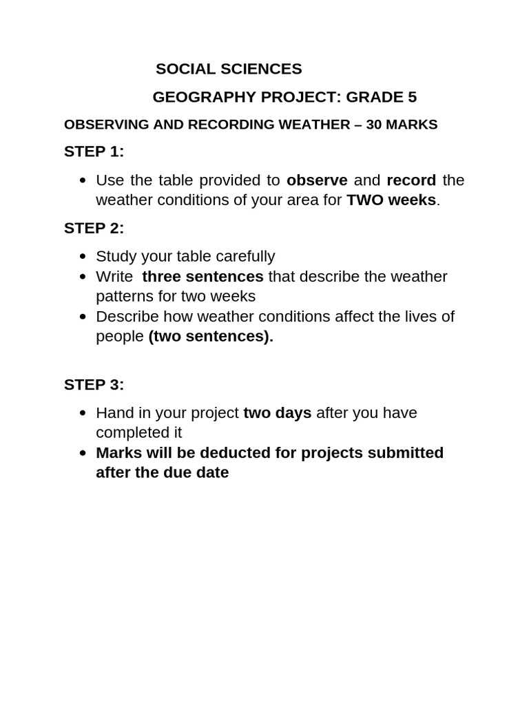 3rd Term Gr.5 Geography Project-Sba | PDF | Weather | Climate