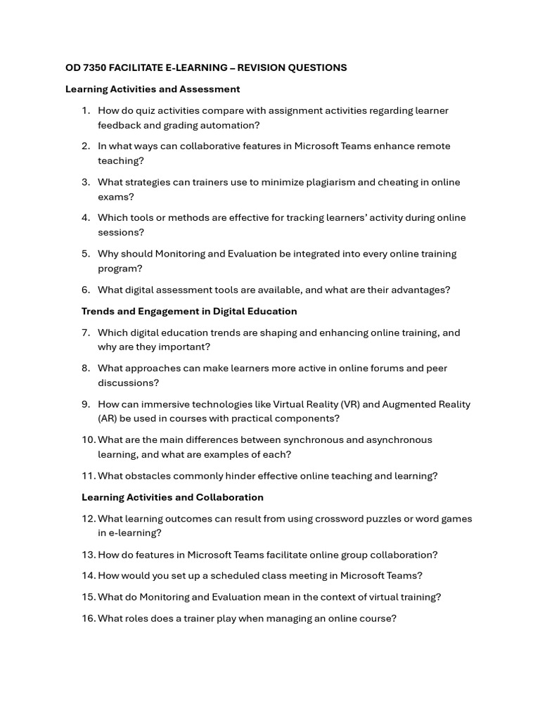 E-Learning Facilitation: Key Strategies and Tools | PDF | Educational ...