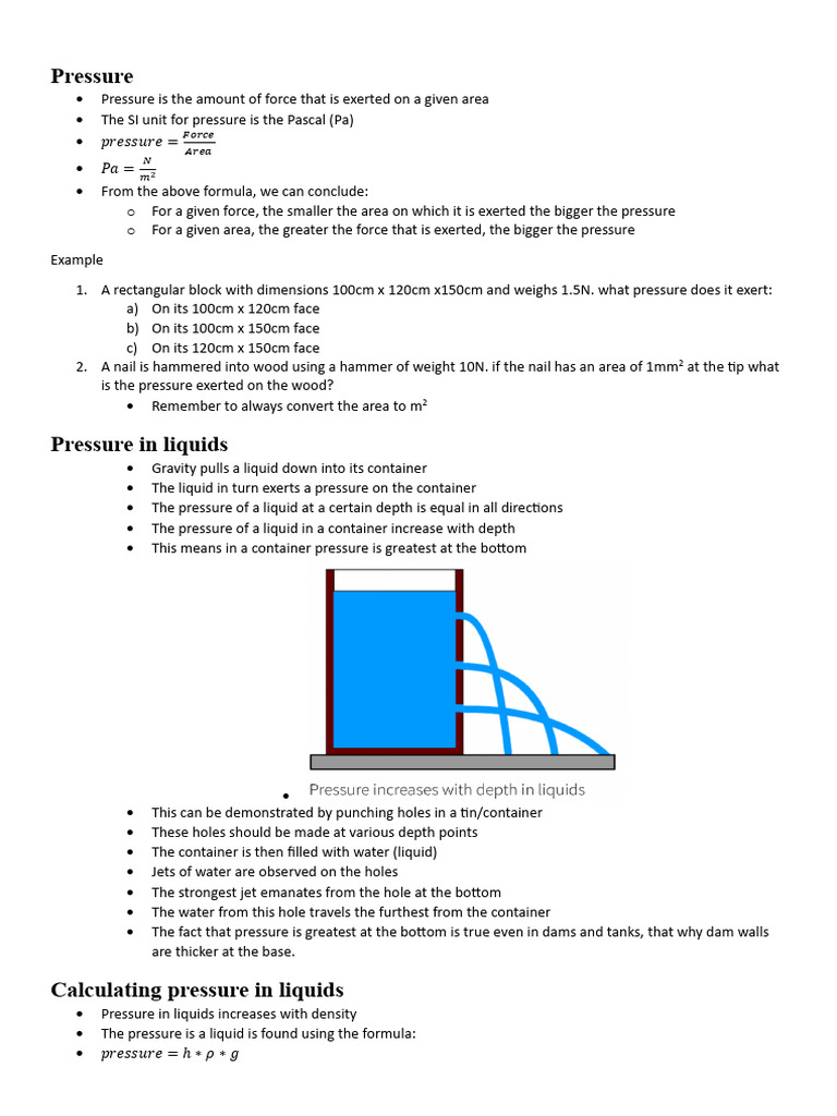 Understanding Pressure and Its Applications | PDF | Pressure | Piston