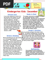 Kindergarten Newsletter December