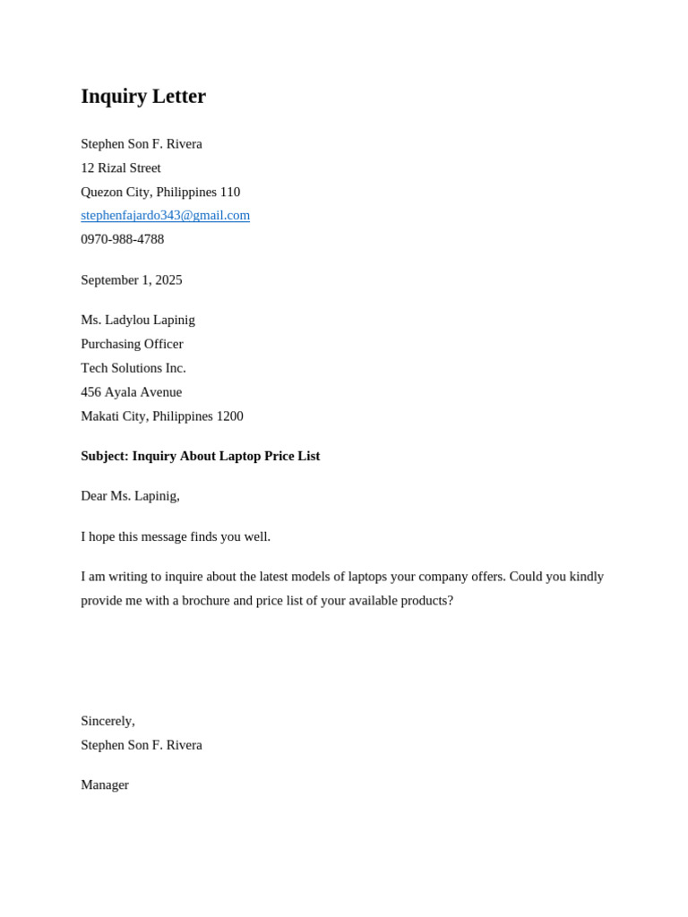 Business Correspondence Templates | PDF | Philippines | Business