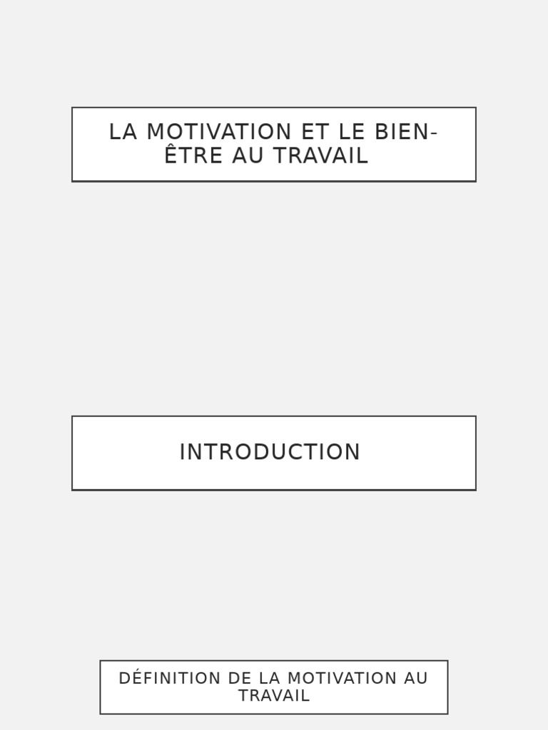 La Motivation Et Le Bien-Être Au Travail | PDF | Motivation | Motivant