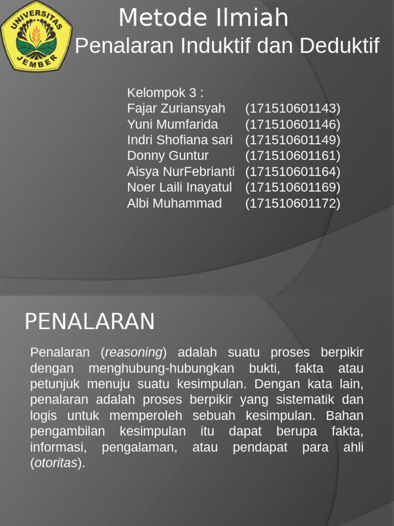 Metode Penalaran Induktif dan Deduktif | PDF