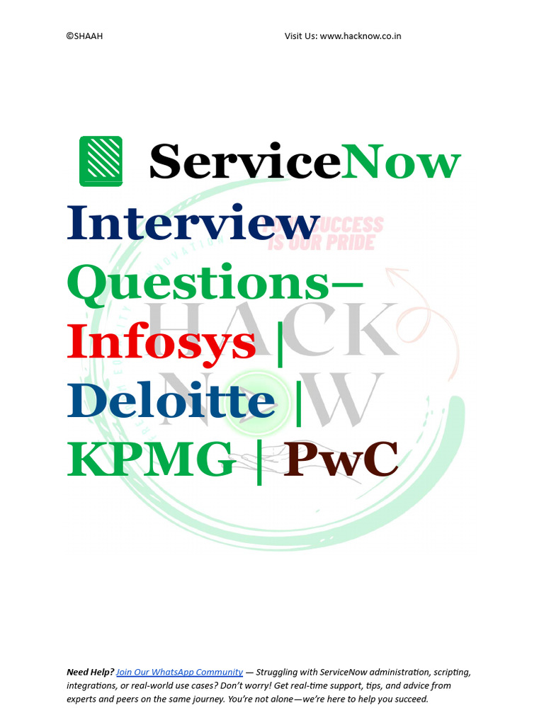 ServiceNow Interview Questions Guide | PDF | Client–Server Model ...