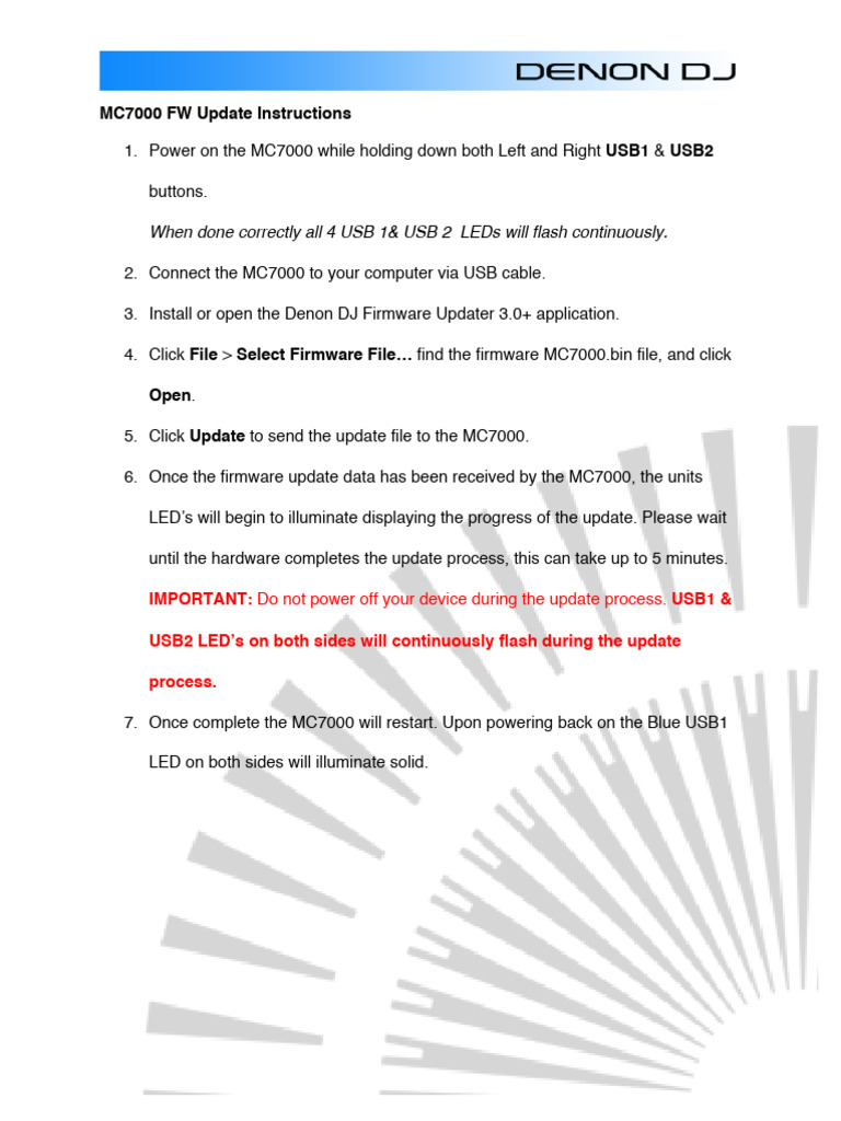 MC7000 Firmware Update Guide | PDF