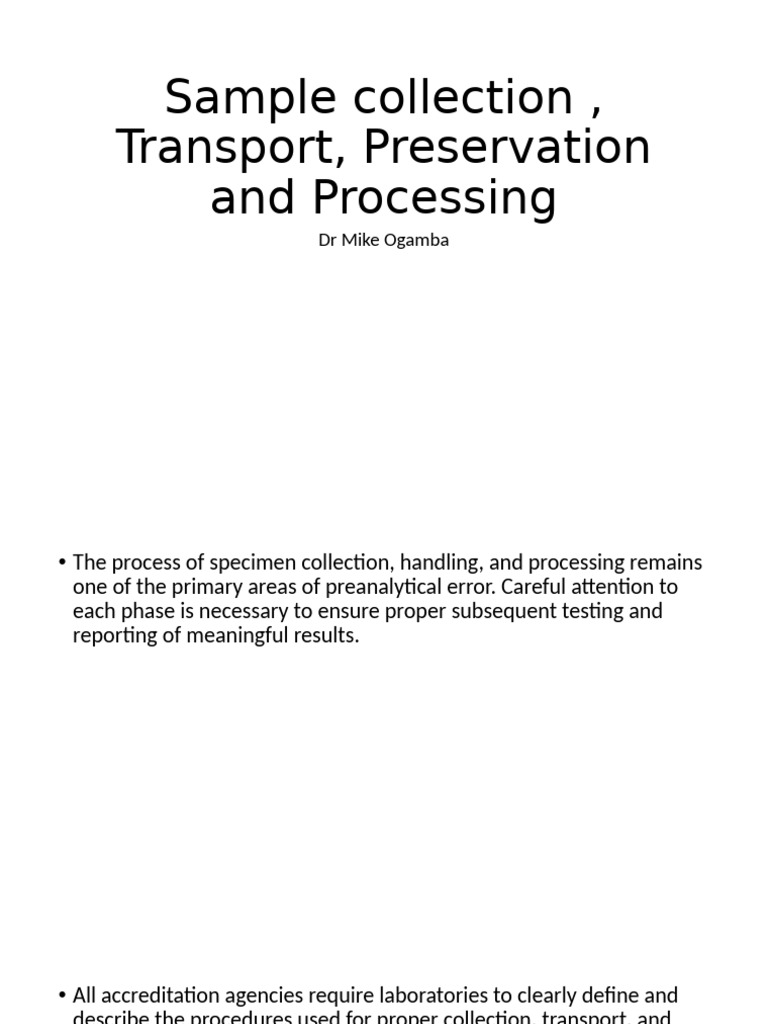 Sample Collection and Processing Guide | PDF | Blood Plasma | Medical ...