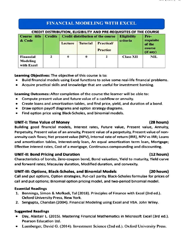 PaperData Syllabus | PDF | Internal Rate Of Return | Present Value