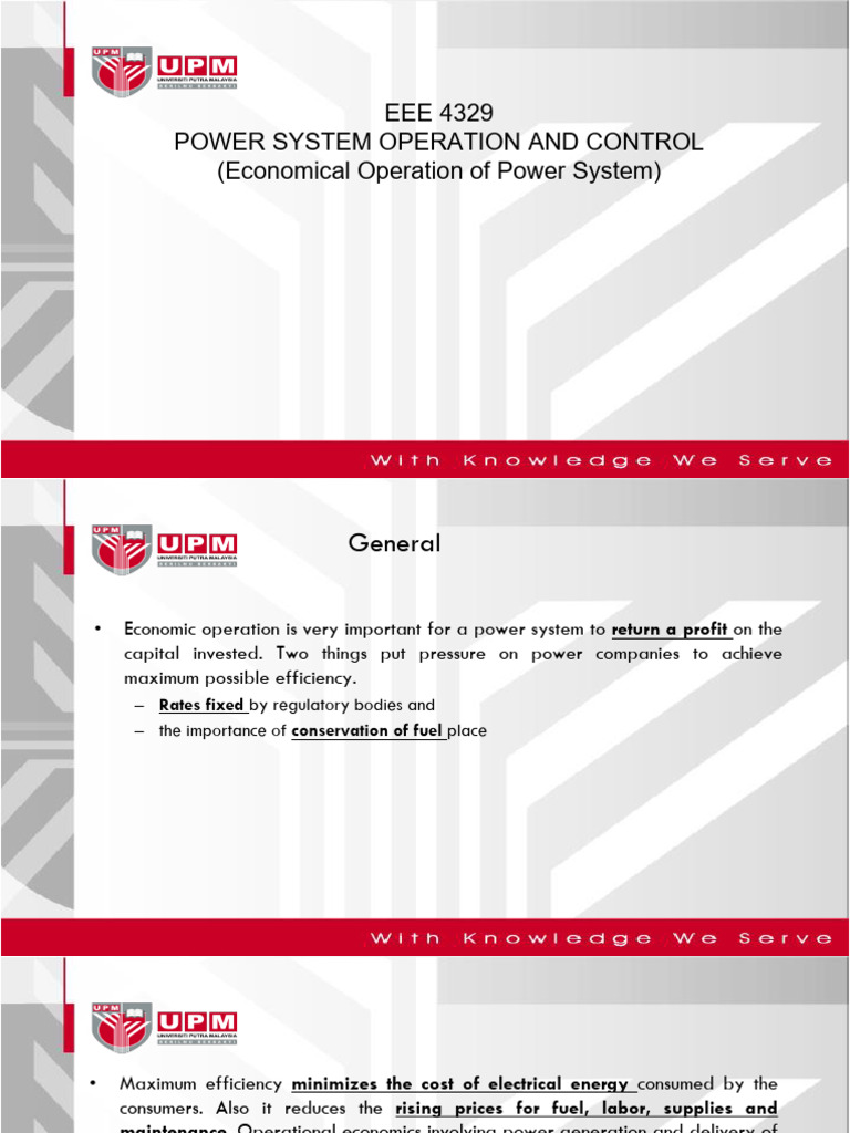 Economic Operation in Power Systems | PDF | Mathematical Optimization ...