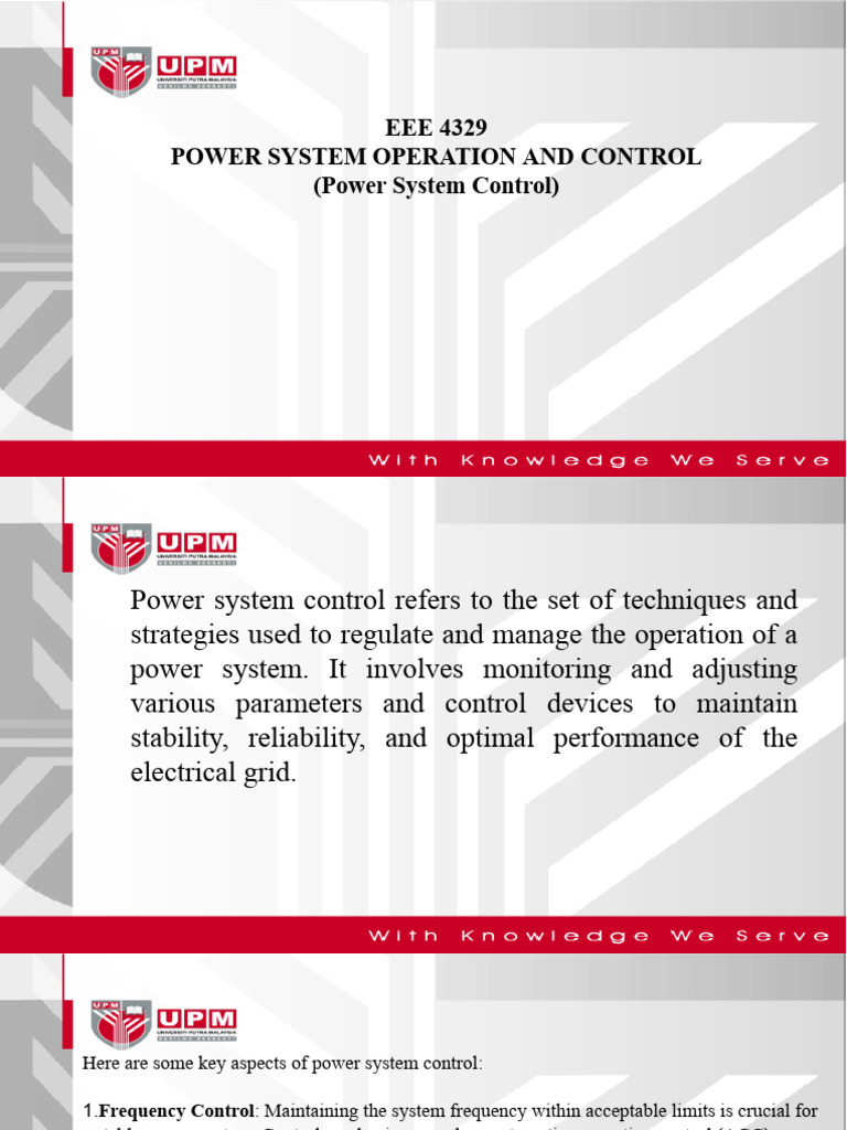 8 Power System Control - New | PDF | Electrical Grid | Electric Generator