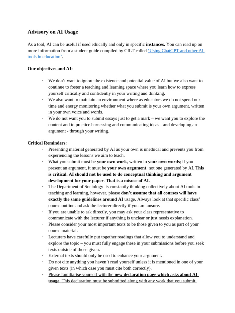 Guidelines for Ethical AI Use in Education | PDF | Turnitin ...