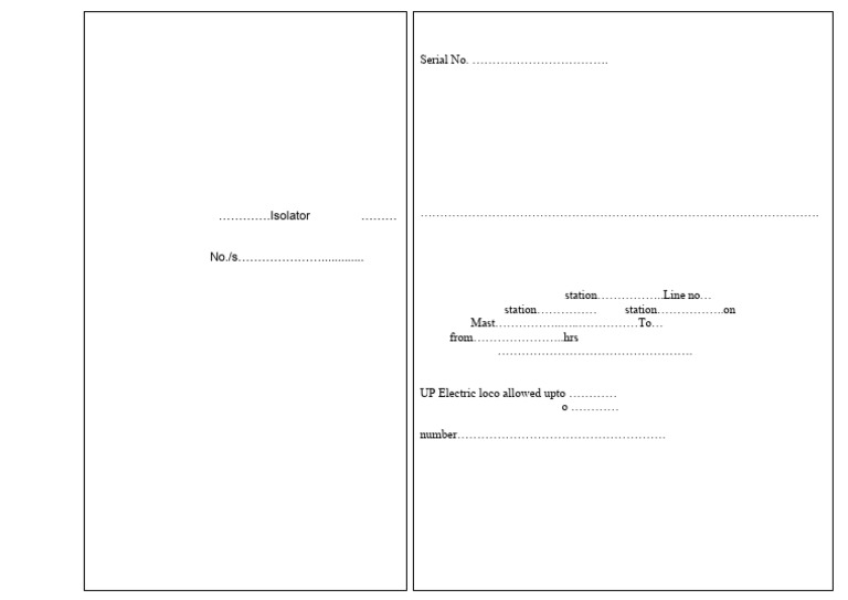 NF Railway Power and Traffic Block Form | PDF | Rail Transport | Rail ...