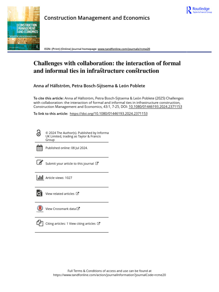 Challenges With Collaboration The Interaction of Formal and Informal ...
