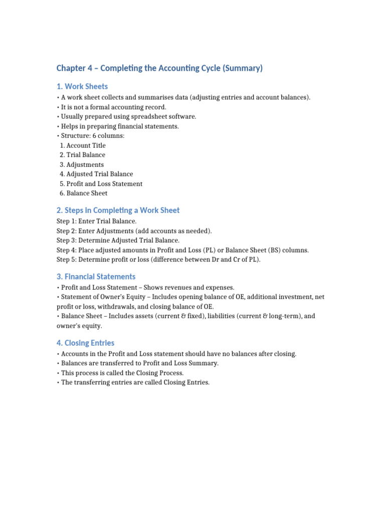 Accounting Cycle Completion Guide | PDF