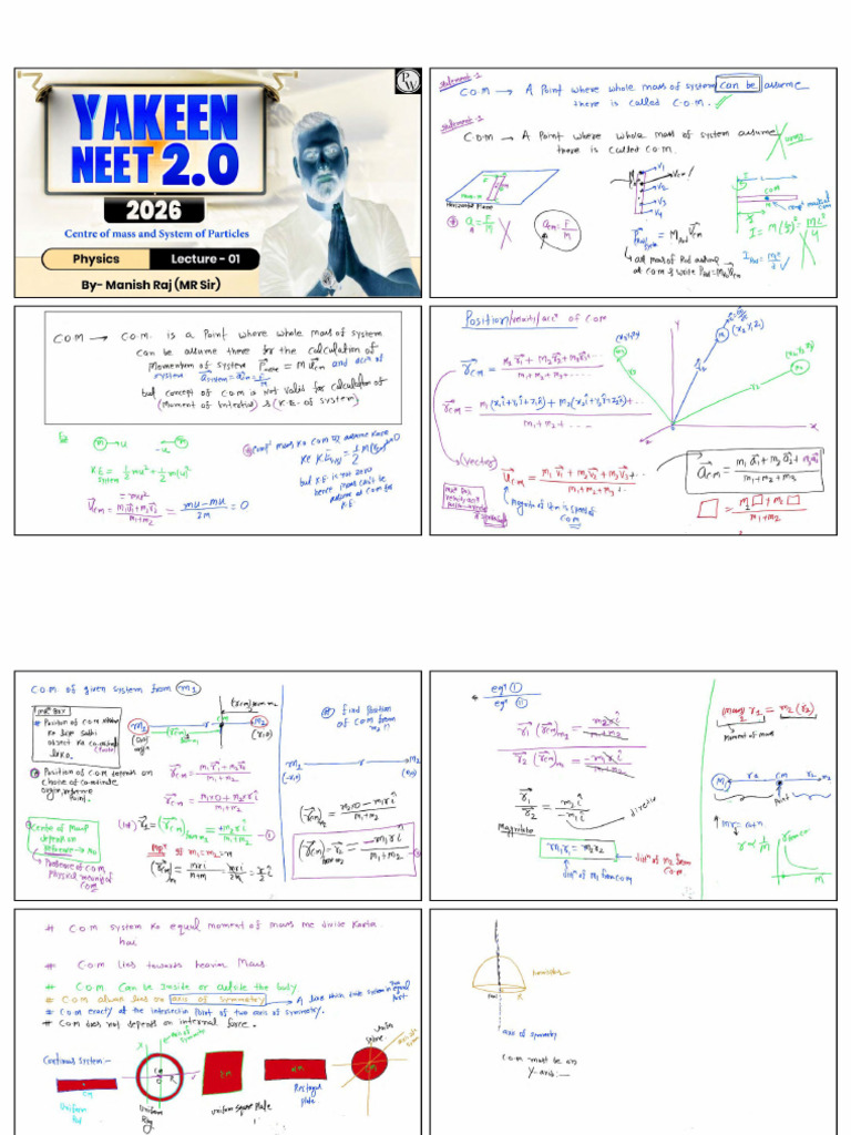Centre of Mass Class Notes 4 in 1 | PDF