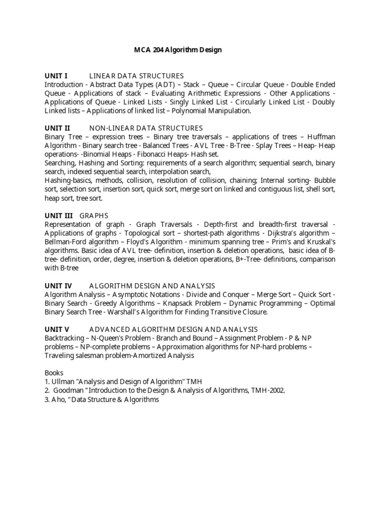 Algorithm Design and Data Structures Guide | PDF