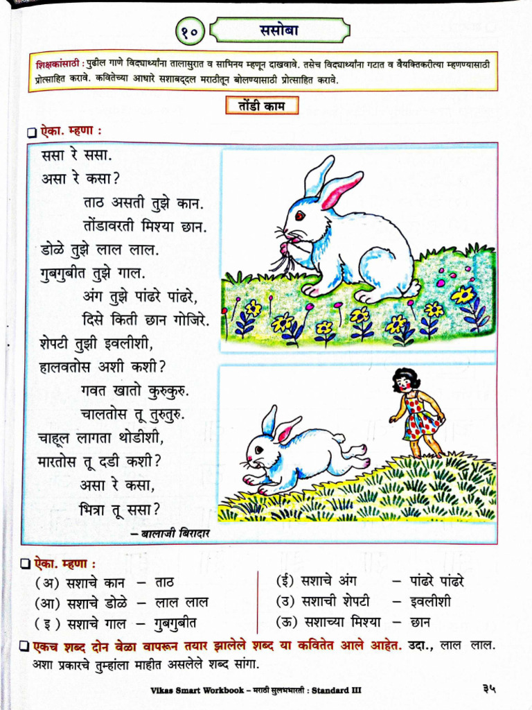 3rd Marathi Lesson 10 | PDF
