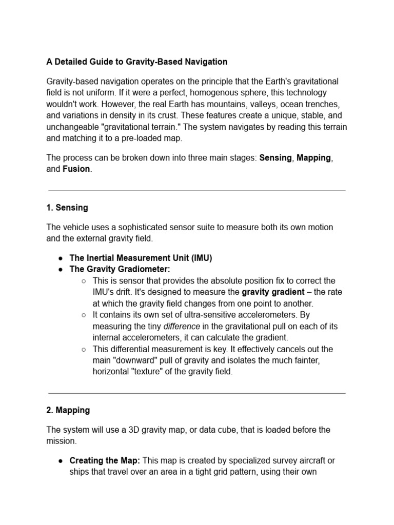 Gravity-Based Navigation Explained | PDF | Accelerometer | Physical ...
