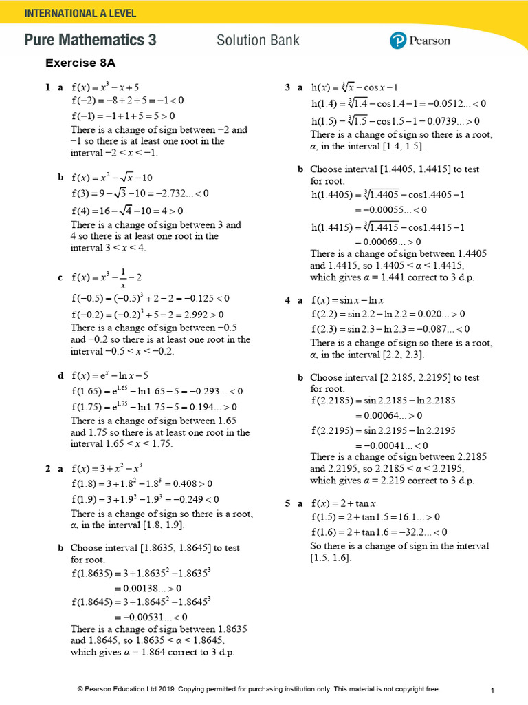 Sign Change Rule for Root Finding | PDF