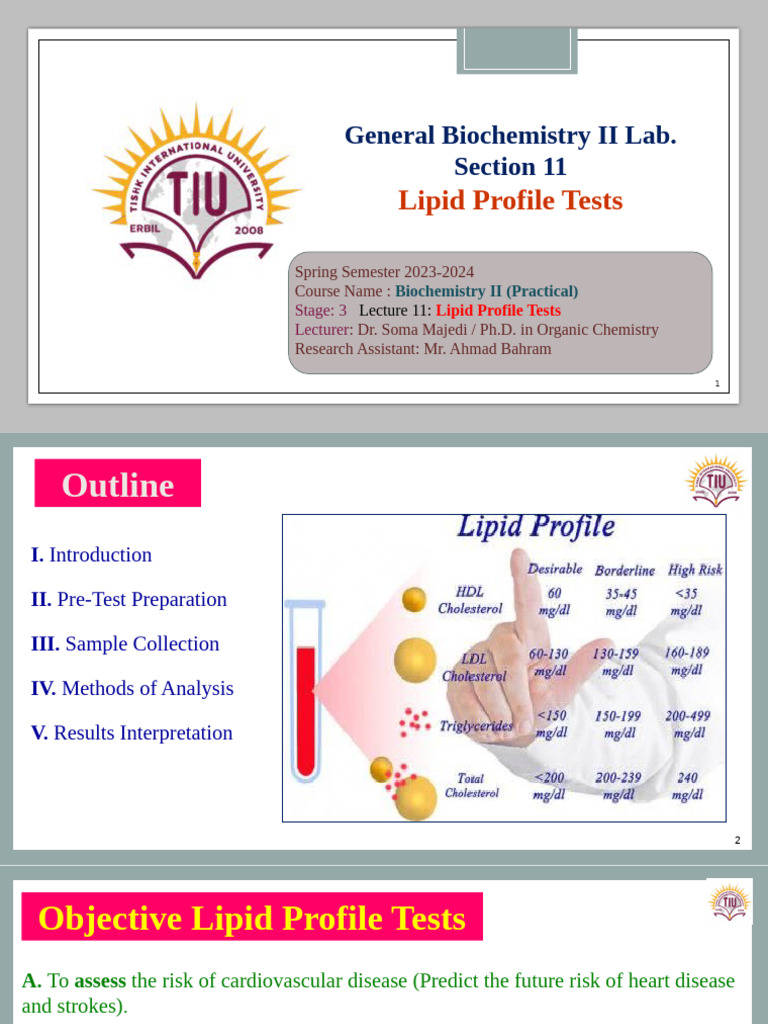 Lipid Profile Tests Overview and Methods | PDF | Cholesterol | Low ...