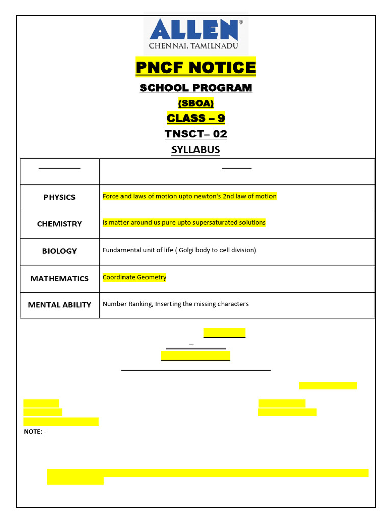 Class 09 (SBOA) - 20 08 2025 | PDF