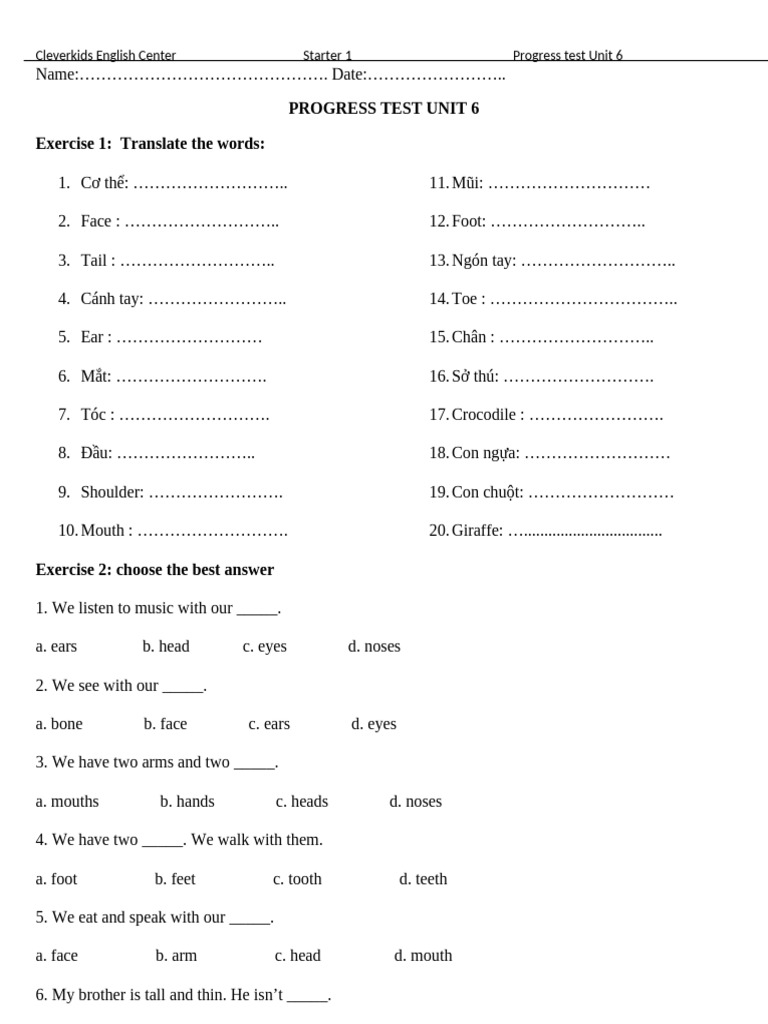 Progress Test Unit 6: English Basics | PDF | Chess Openings | Chess