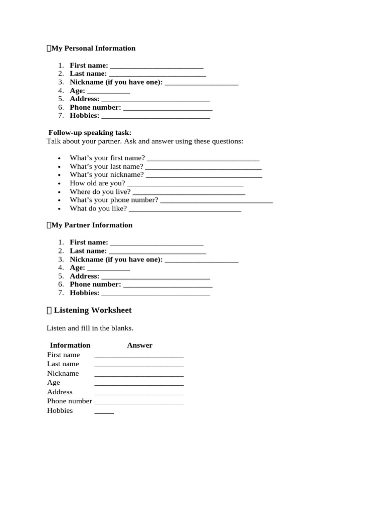 ?my Personal Information | PDF