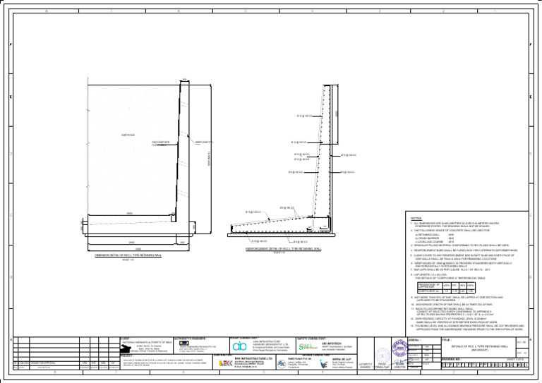 RCC L-Type Retaining Wall Details | PDF | Structural Engineering ...