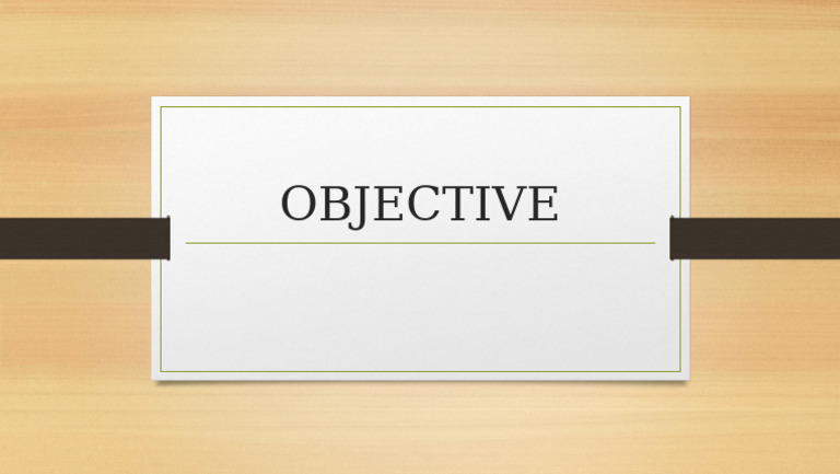 Objective | PDF