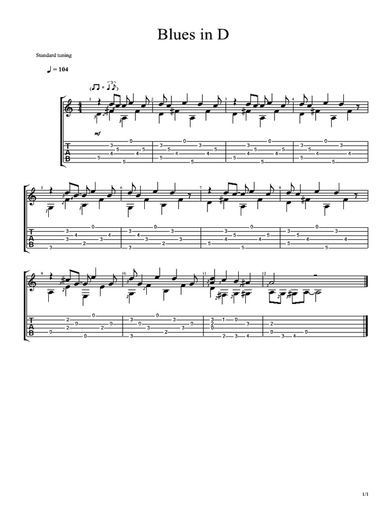 Blues in d | PDF