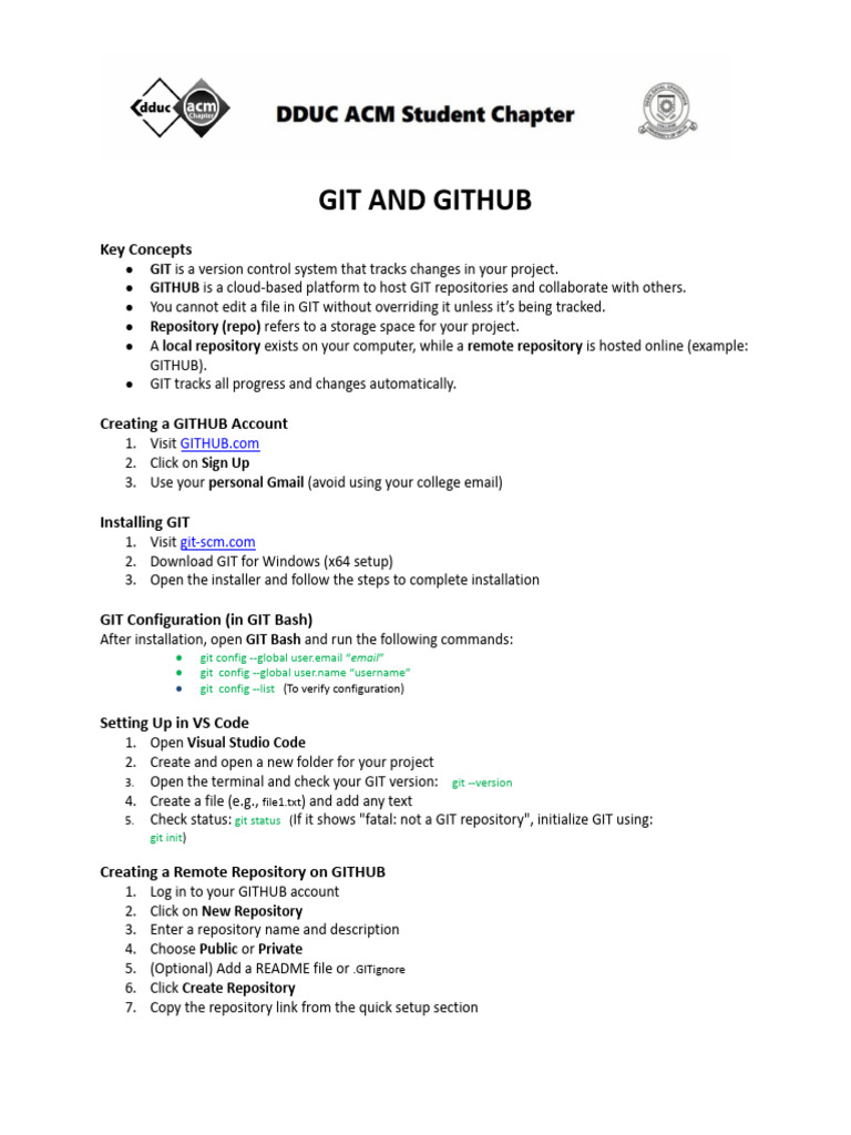 23aug'25 - Git and Github Document | PDF | Version Control | Software