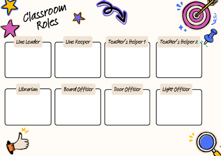 Classroom Roles Poster in Bold Handdrawn Style | PDF