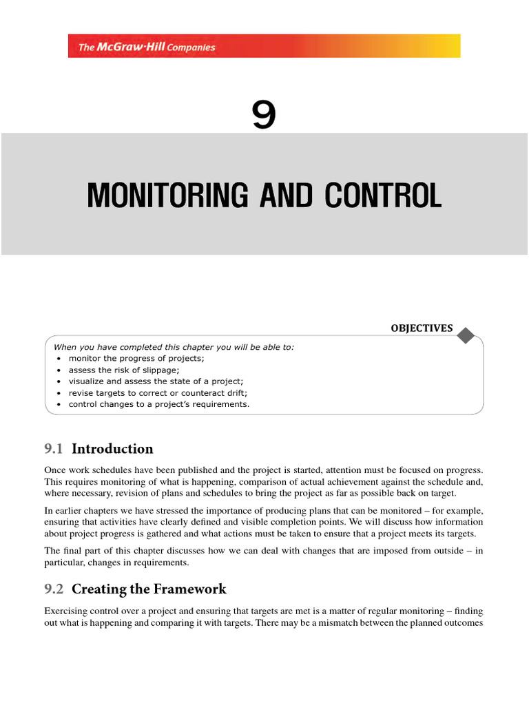 Project Monitoring and Control Techniques | PDF | Project Management