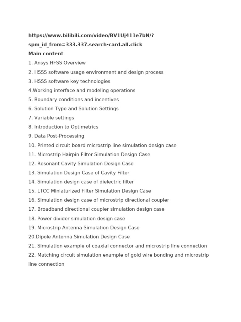HFSS MAinContents | PDF