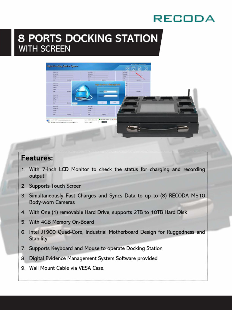 7 Inch DOCK - STATION - EMS - CMS - BROCHURE | PDF | Usb | Hard Disk Drive