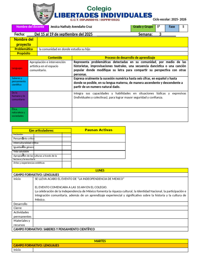 Proyecto de Aprendizaje 5° Grado 2025-2026 | PDF | Cómics | Libros