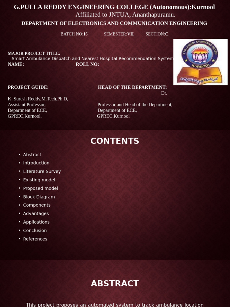 Smart Ambulance Dispatch System | PDF | Internet Of Things | Radio ...